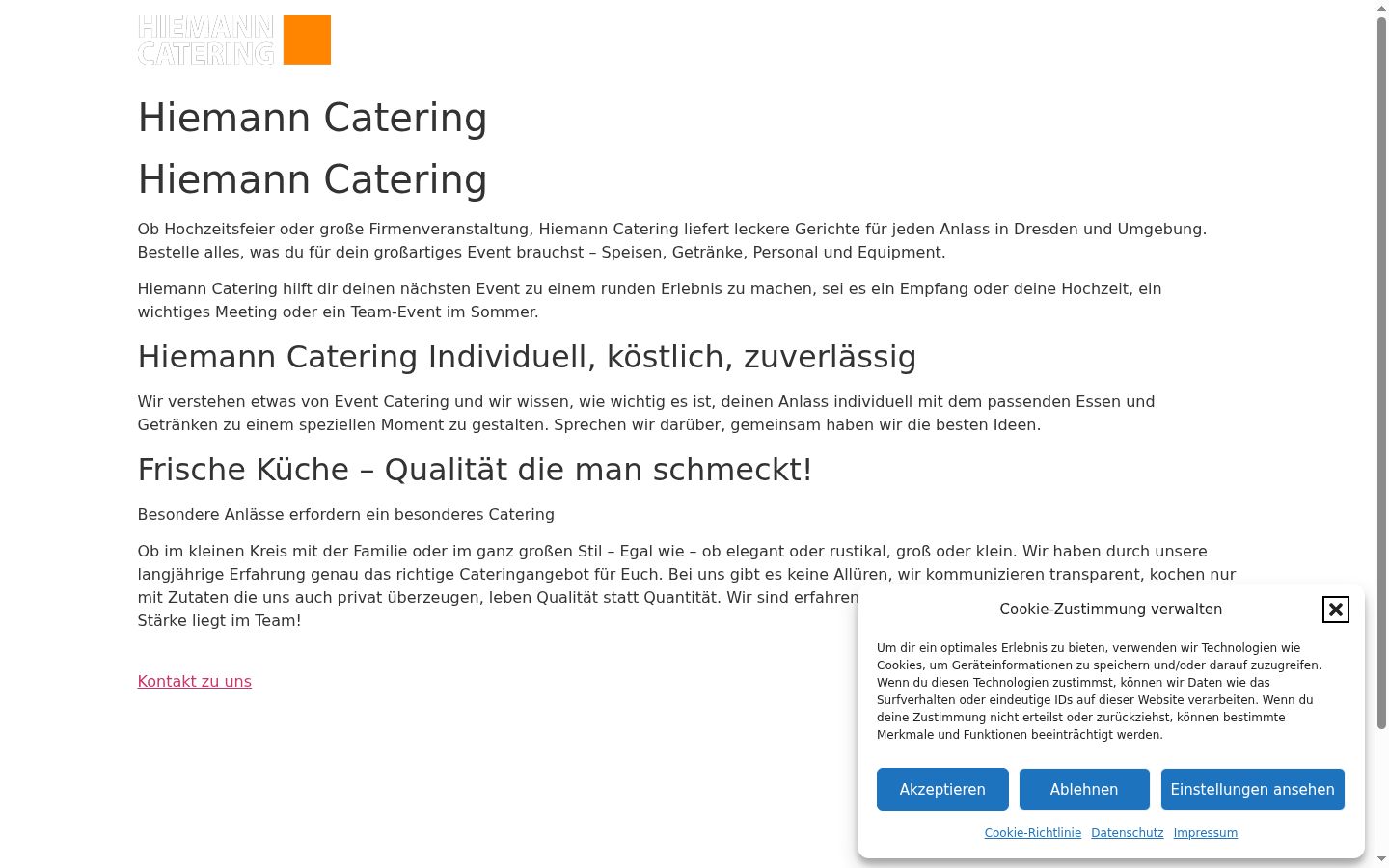 Screenshot del banner di consenso mostrato prima di qualsiasi interazione