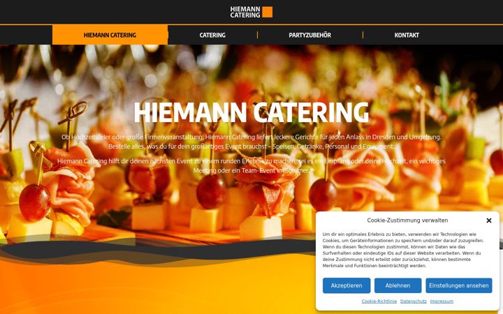 Screenshot of hiemann-catering.de