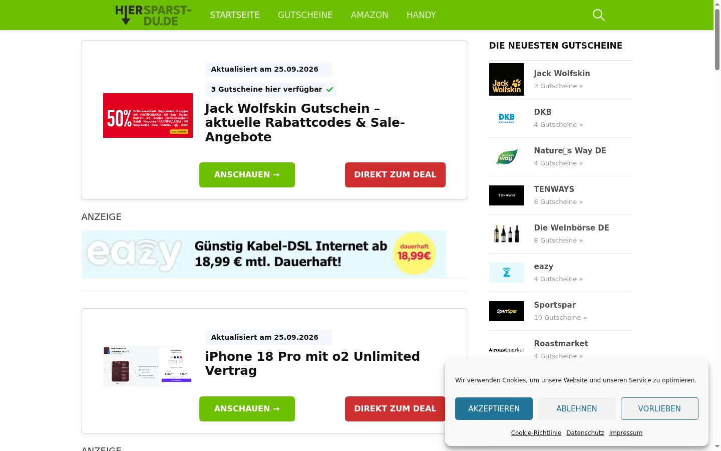 Sutikimo reklamjuostės, rodytos prieš bet kokią sąveiką, ekrano kopija