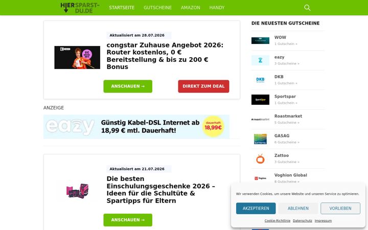 Screenshot of hier-sparst-du.de
