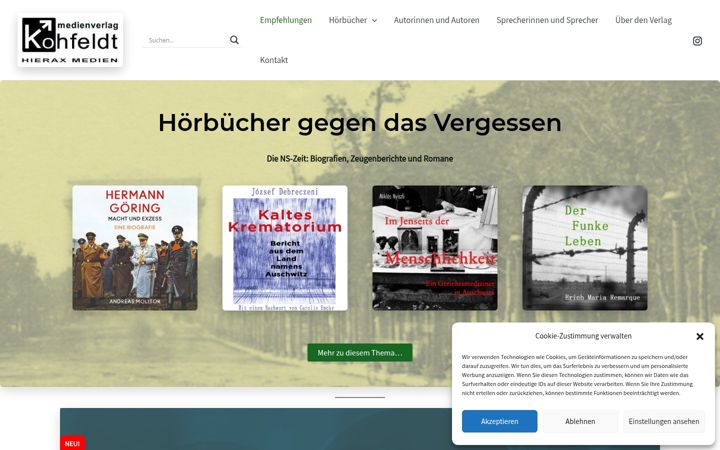 Screenshot of hierax.de