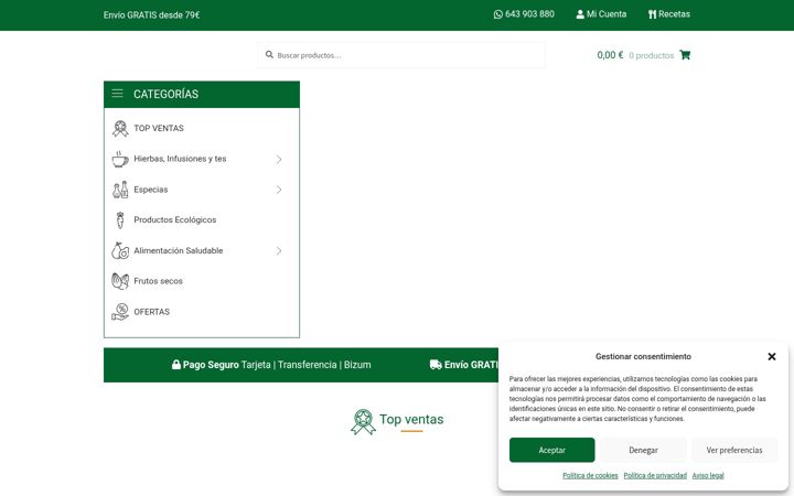Screenshot of hierbalia.com