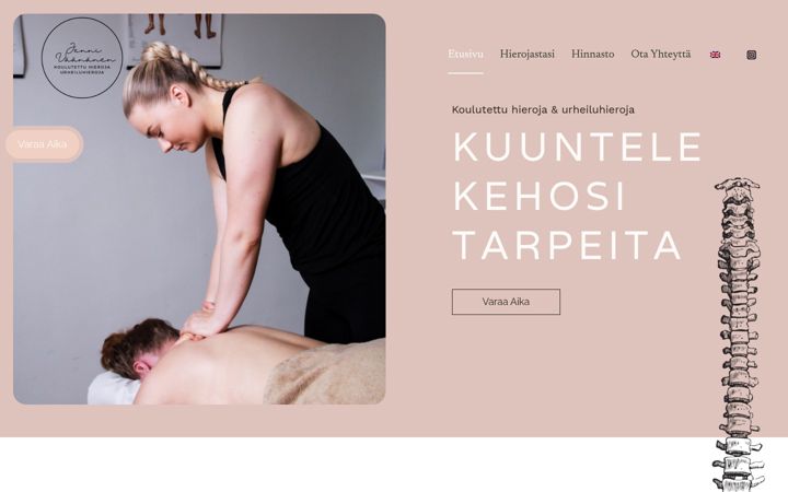Screenshot of hierojajennivaananen.fi