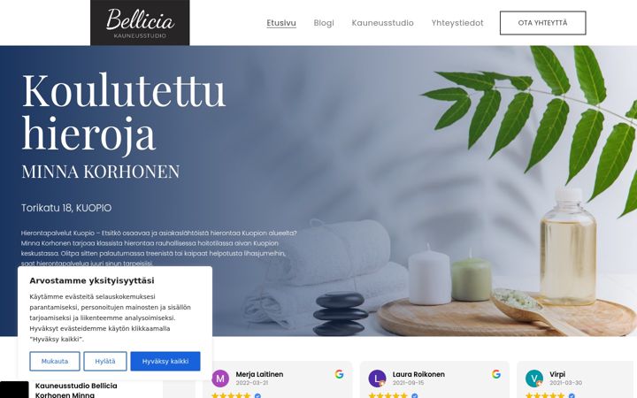 Screenshot of hierojaminnakorhonen.fi
