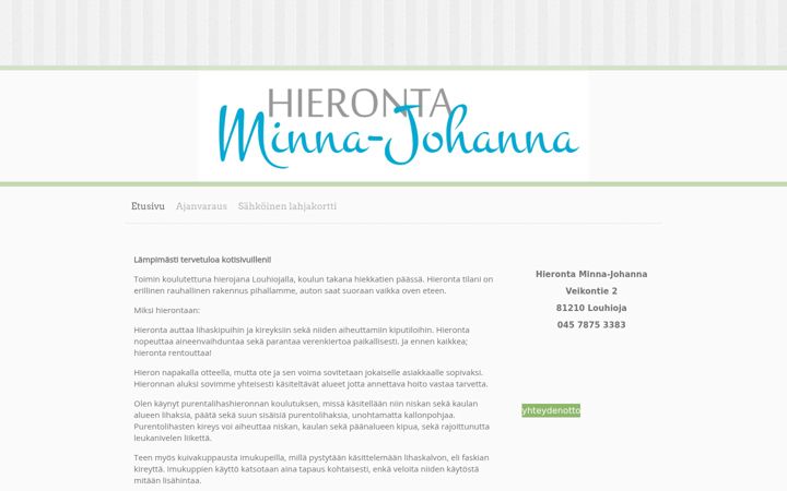 Screenshot of hierontajahoitohuone.fi