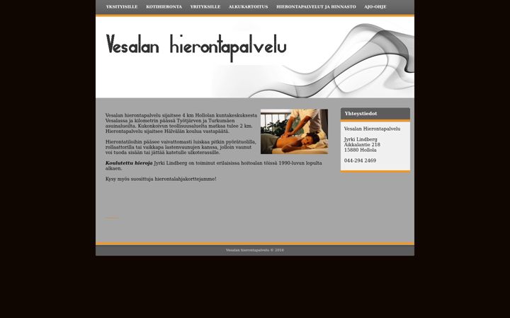 Screenshot of hierontapalvelu.net