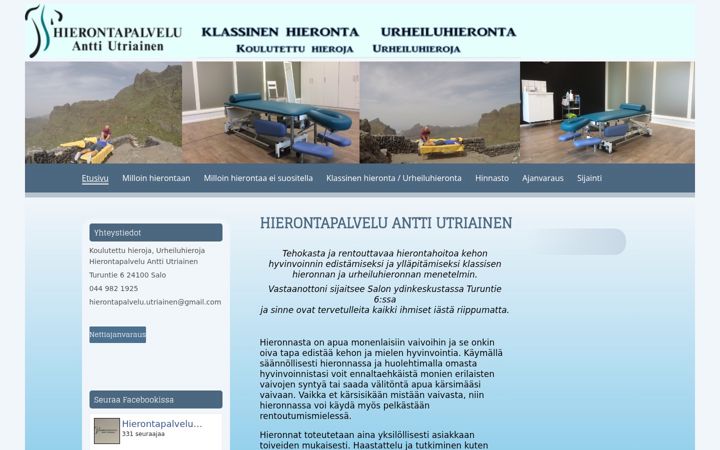 Screenshot of hierontapalveluanttiutriainen.com