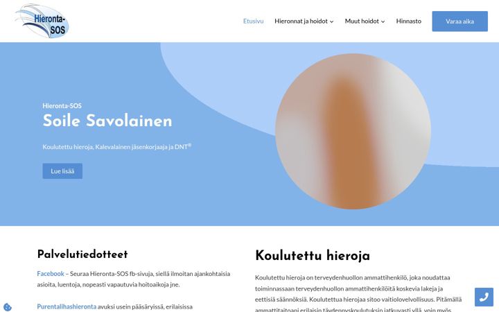 Screenshot of hierontasos.fi