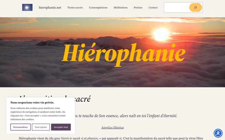 Screenshot of hierophanie.net