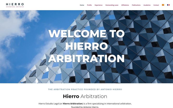 Screenshot of hierroarbitration.com