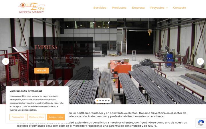 Screenshot of hierrosespadan.com