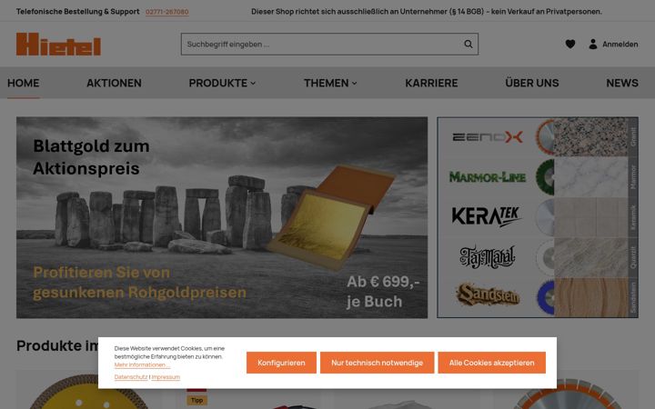 Screenshot of hietel.com