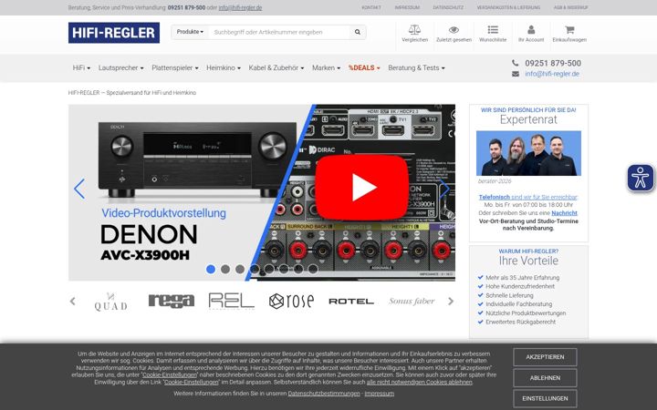 Screenshot of hifi-regler.de