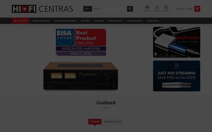 Screenshot of hificentras.ee
