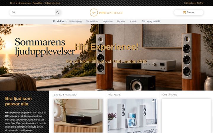 Screenshot of hifiexperience.se