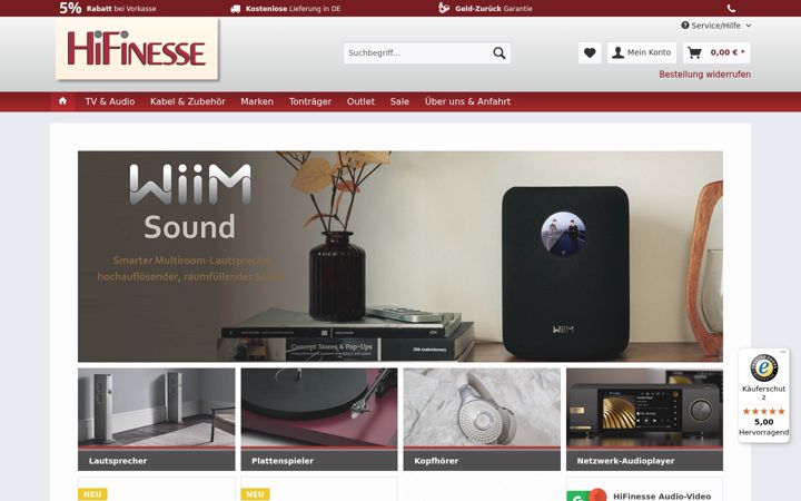 Screenshot of hifinesse.com