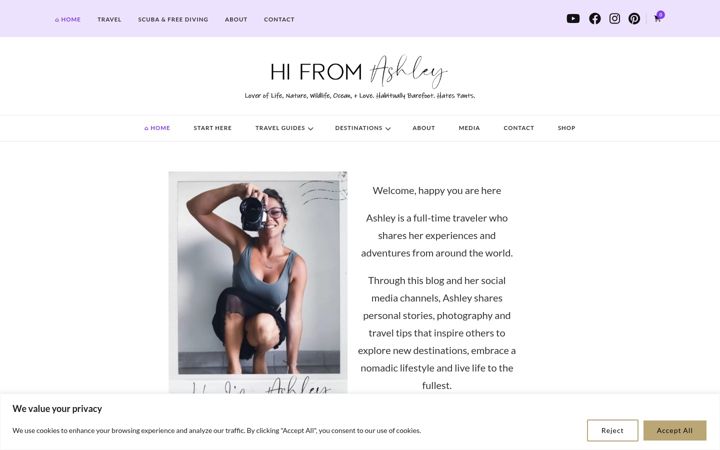 Screenshot of hifromashley.com
