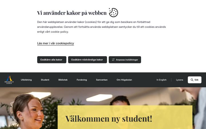 Screenshot of hig.se