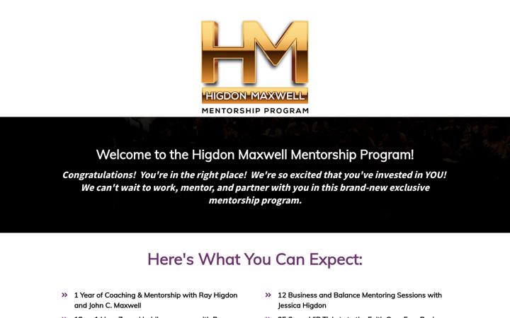 Screenshot of higdonmentoring.com