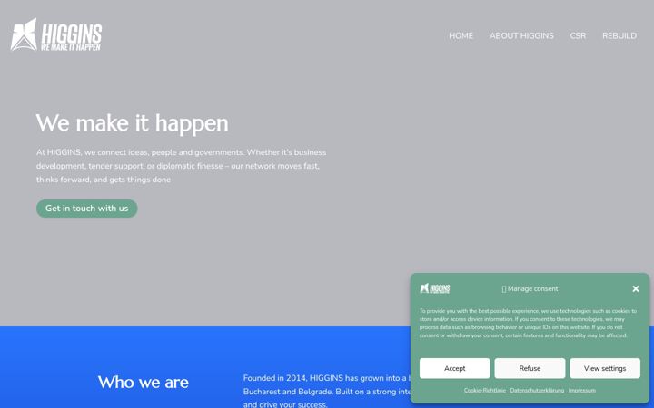 Screenshot of higgins.de