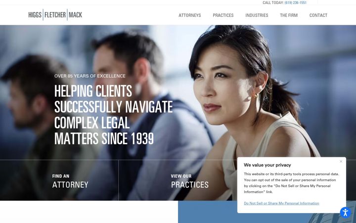 Screenshot of higgslaw.com