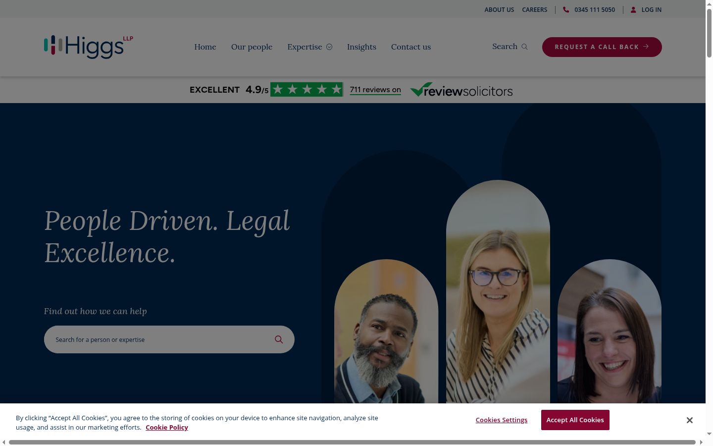 Screenshot des Einwilligungsbanners vor jeglicher Interaktion