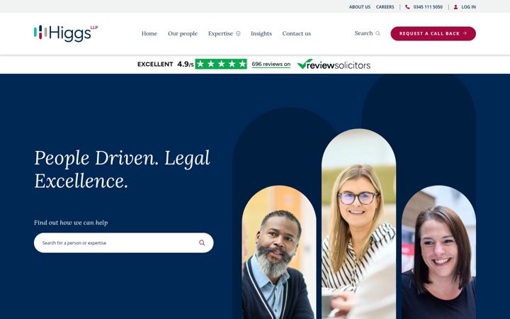 Screenshot of higgsllp.co.uk