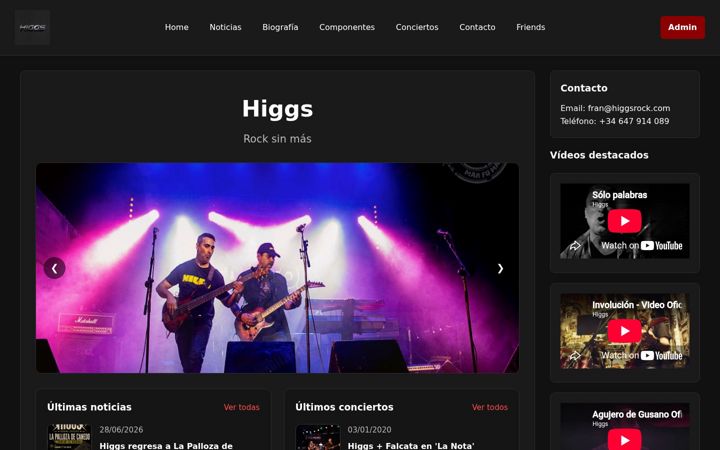 Screenshot of higgsrock.com