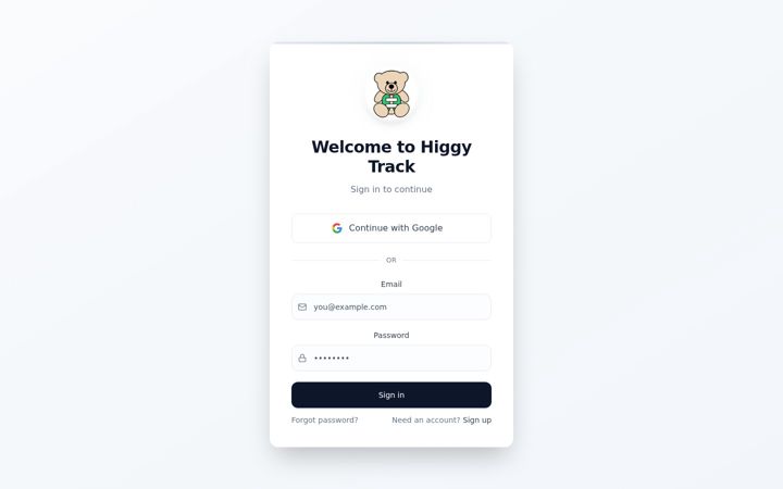 Screenshot of higgytrack.com