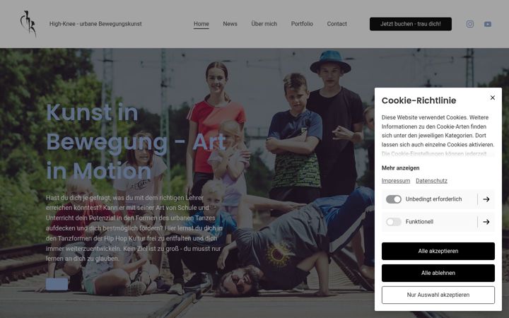 Screenshot of high-knee-urbanebewegungskunst.com