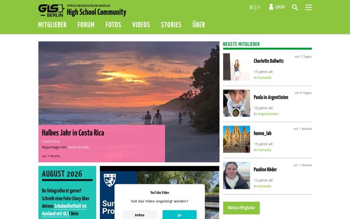 Screenshot of high-school-community.de