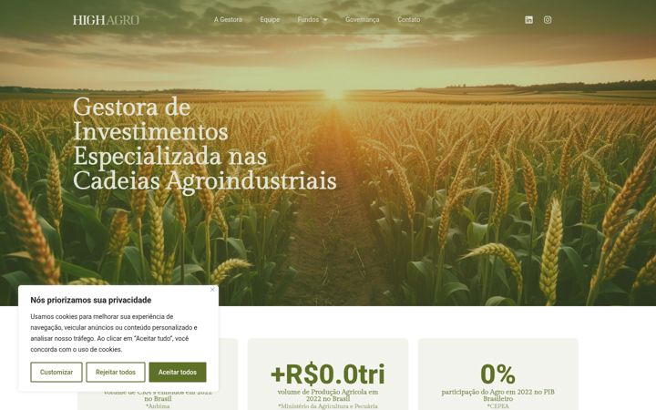 Screenshot of highagro.com.br