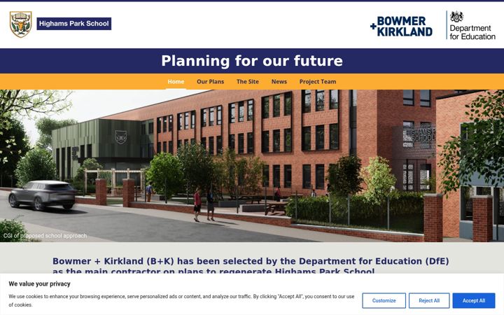 Screenshot of highamsparkschoolfuture.co.uk
