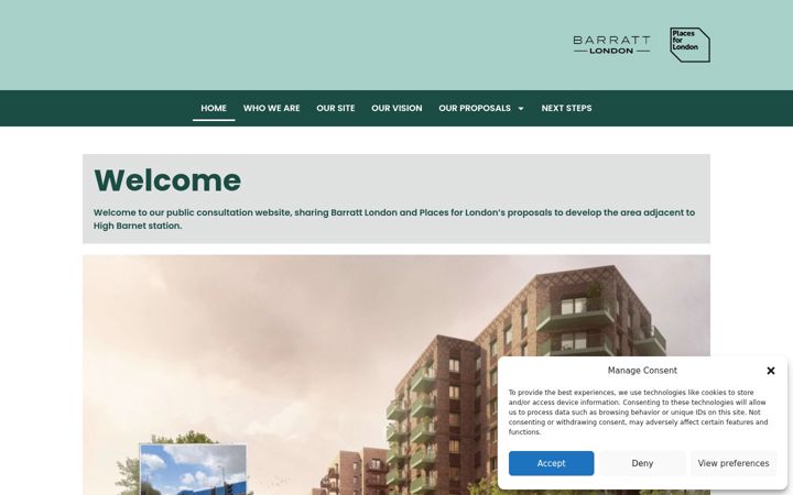 Screenshot of highbarnetconsultation.co.uk
