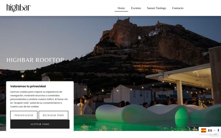Screenshot of highbarrooftop.com