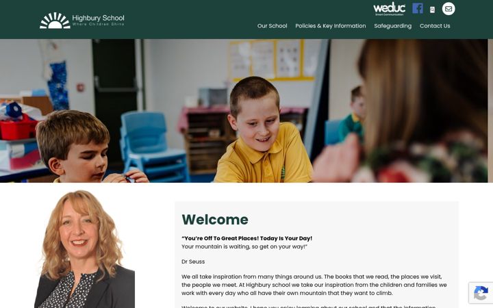 Screenshot of highburyschool.co.uk