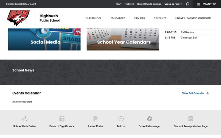 Screenshot of highbush.ddsb.ca