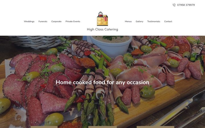 Screenshot of highclasscatering.co.uk