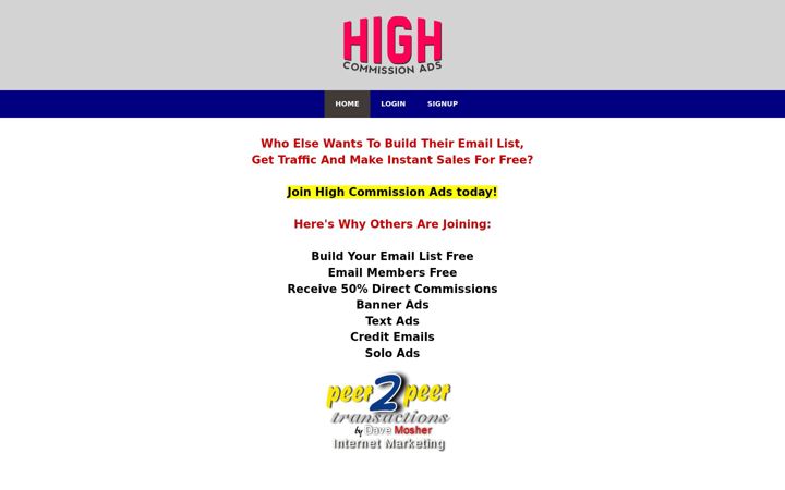 Screenshot of highcommissionads.com