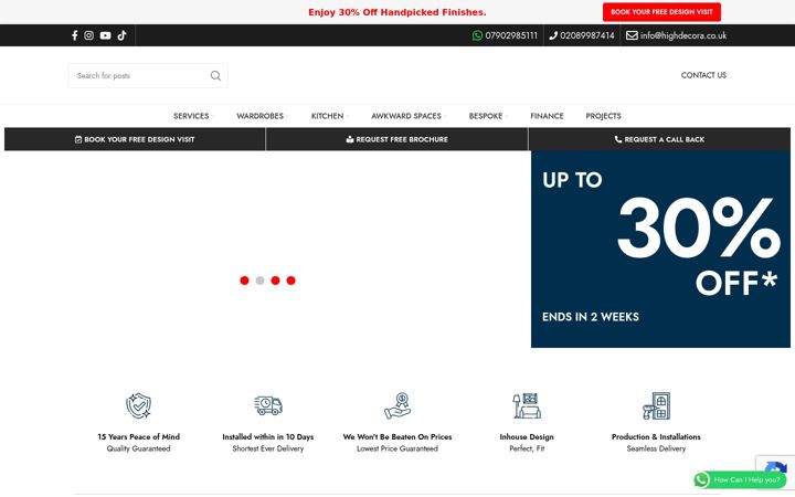 Screenshot of highdecora.co.uk