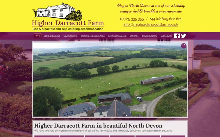 Screenshot of higherdarracottfarm.co.uk