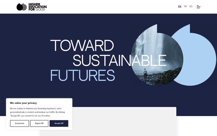 Screenshot of higheredforgood.org