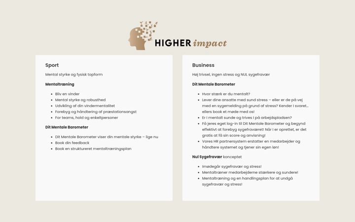 Screenshot of higherimpact.dk