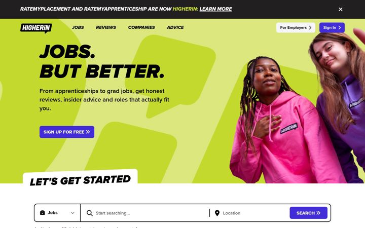 Screenshot von higherin.com