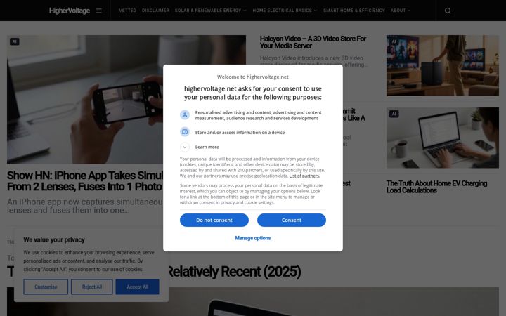 Screenshot of highervoltage.net