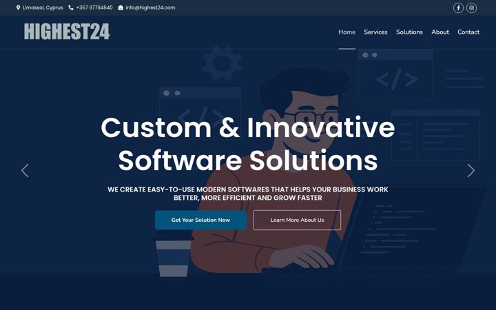 Screenshot of highest24.com