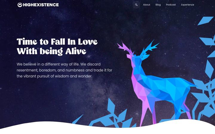 Screenshot of highexistence.com