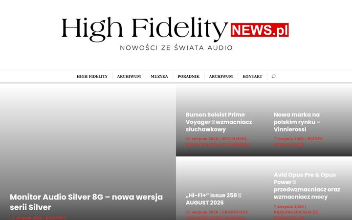 Screenshot of highfidelitynews.pl