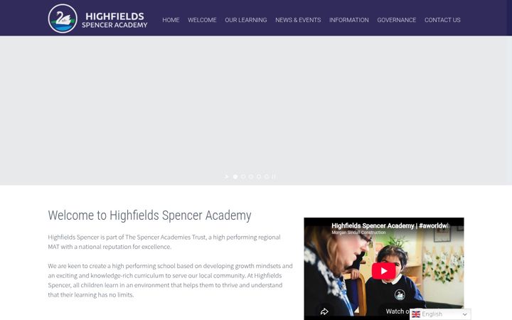 Screenshot of highfieldsspencer.org.uk