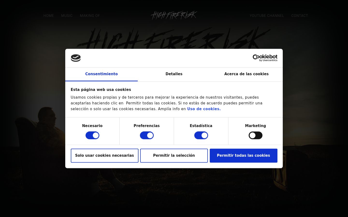Screenshot del banner di consenso mostrato prima di qualsiasi interazione